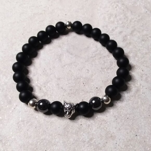 Handsome + Sexy! Beaded Men's Bracelet 8" - Jaguar - Puma - Panther - Cougar - Picture 3 of 4